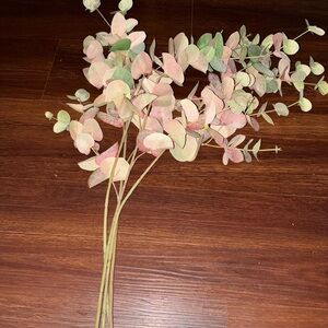Cost Plus World Market Pink and Green Faux Eucalyptus Spray